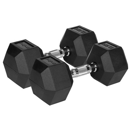 gantere dumbbell hex fonta cauciucata 2x12.5kg rebel ac - imagine 6